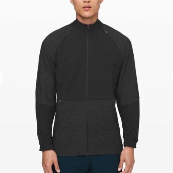 Lululemon Track Jacket Men’s 2XL Black License to Train Full Zip Lightweight Run - Picture 1 of 16